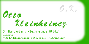 otto kleinheincz business card